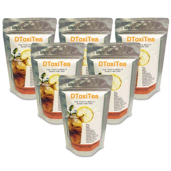 6 (28 day packages) DToxitea cleansing detox support